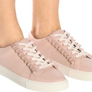 Tory Sport Blush Pink Ruffle Lace-Up Sneakers